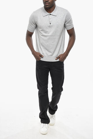 Polo aus Strick mit Logo-Applikation