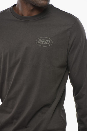 Long-Sleeve T-Shirt T-DIEGO-LS-CREW with Embossed Logo