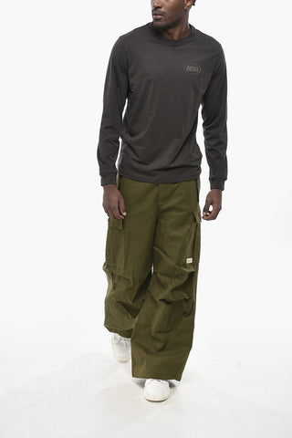 Long-Sleeve T-Shirt T-DIEGO-LS-CREW with Embossed Logo