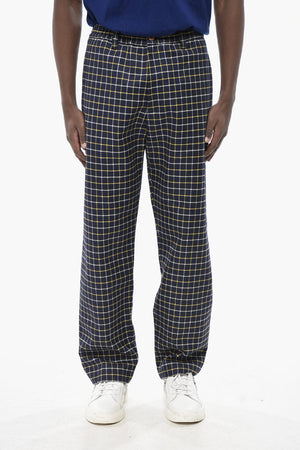 Wool-Blend 4-Pocket Trousers With Check Pattern