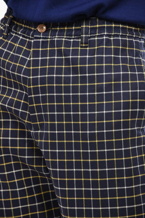 Wool-Blend 4-Pocket Trousers With Check Pattern