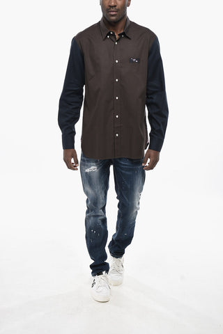 Button-Down-Hemd aus Baumwolle mit verdeckter Knopfleiste