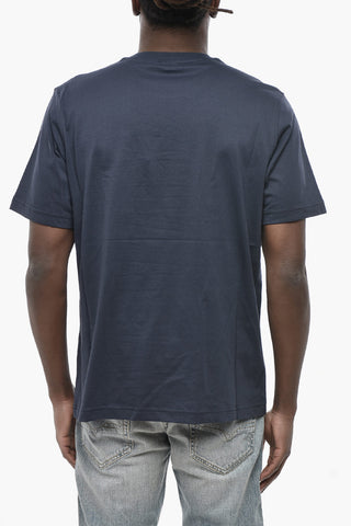 Solid-Color Crew Neck T-Shirt T-JUST-SMALL with Embroidered Logo