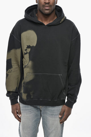 Hoodie aus gebürsteter Baumwolle S-BOXT-HOOD-N4 mit Farbverlauf-Print