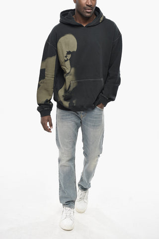 Hoodie aus gebürsteter Baumwolle S-BOXT-HOOD-N4 mit Farbverlauf-Print