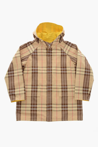 Reversible Trench Coat with Tartan Pattern