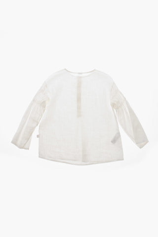 Blusa in Lino con Maniche Svasate