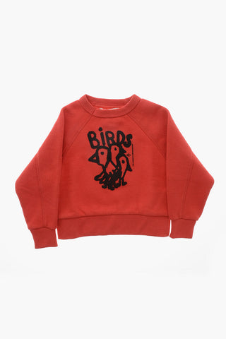 Sweatshirt mit Rundhalsausschnitt BIRDS aus Baumwollmischung