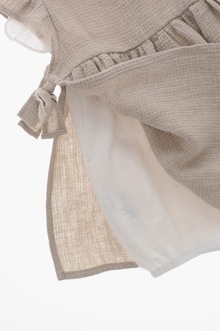 Vestito in Cotone a Nido d'Ape con Jumpsuit Sottoveste