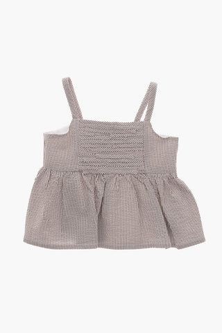 Ausgestelltes Top Aus Baumwollmischung Mit Hairline-Muster