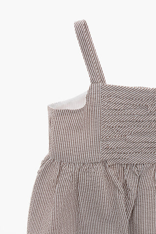Ausgestelltes Top Aus Baumwollmischung Mit Hairline-Muster