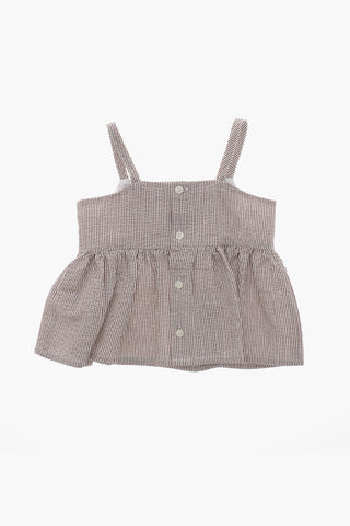 Ausgestelltes Top Aus Baumwollmischung Mit Hairline-Muster