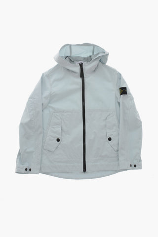 Windjacke aus Baumwollmischung mit Reißverschluss vorne