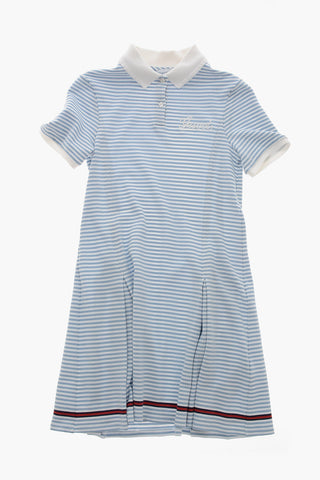 Awning-Striped Cotton Polo Dress with Embroidered Logo