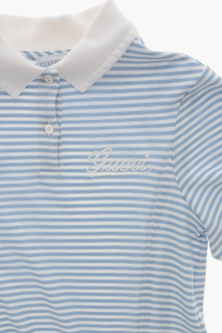 Awning-Striped Cotton Polo Dress with Embroidered Logo