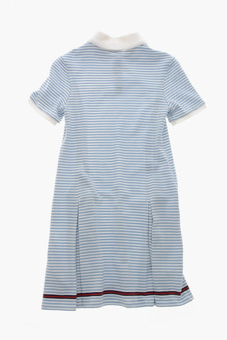 Awning-Striped Cotton Polo Dress with Embroidered Logo