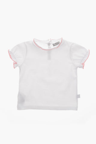 Crewneck T-Shirt with Ruffle Sleeves