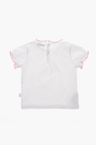 Crewneck T-Shirt with Ruffle Sleeves