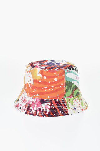 Cappello Bucket a Fantasia con Logo Ricamato