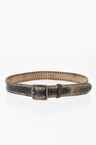 35 mm Ledergürtel im Vintage-Look mit Nieten