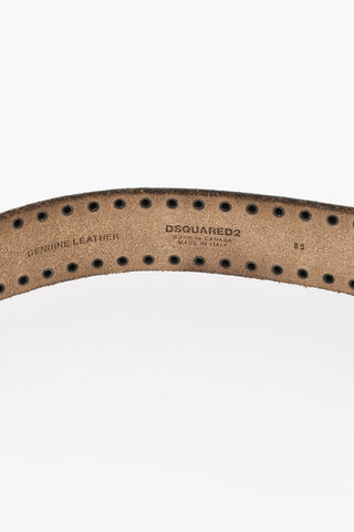 35 mm Ledergürtel im Vintage-Look mit Nieten