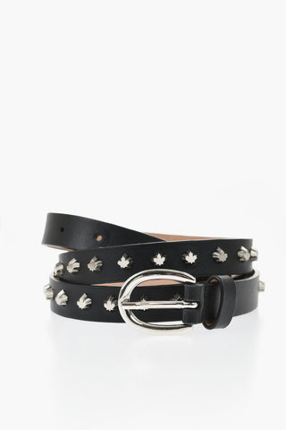 Cintura In Pelle '80S con Borchie 20mm