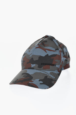 Cappello Baseball con Motivo Camouflage e Logo Ricamato