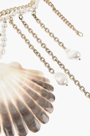 Chocker in Ottone con Perle e Conchiglie