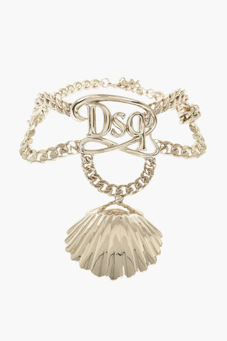 Collana in Metallo Effetto Dorato con Pedente a Forma di Conchiglia