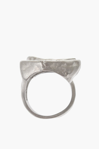 Silver-Effect Metal Signet Ring