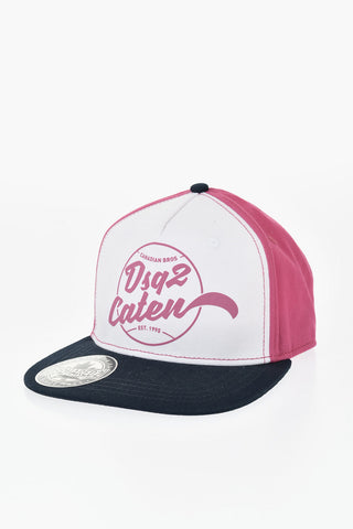 Cappello Baseball in Gabardina di Cotone con Logo Stampato