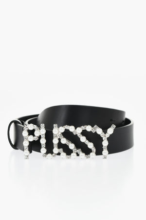 Leather Belt DIRTY PLAQUE With Jeweled Buckle 30mm