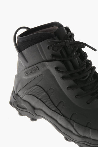 고무 레이스업 앵클 부츠