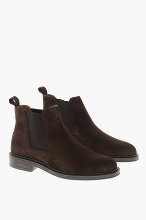 Suede Chelsea Boots with Rubber Sole