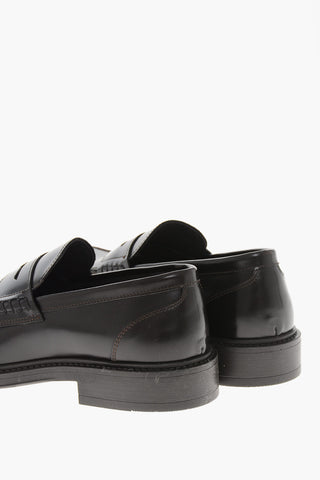 Brushed Leather Penny Loafers