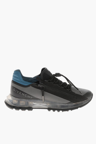 Sneakers Zip-up in Ecopelle con Dettaglio Coulisse