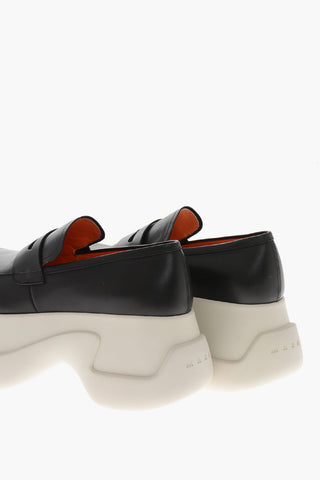 Leder-Penny-Loafer mit 8 cm Plateausohle