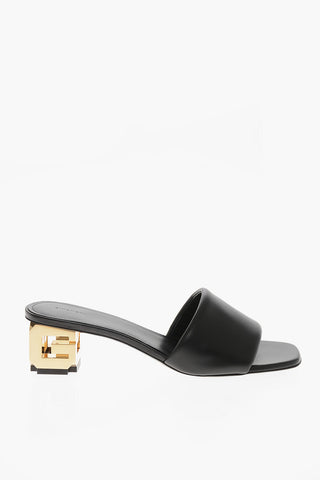 Leather Open Toe Mules with Iconic 5cm Heel