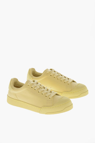 Sneakers Basse in Pelle con Punta in Gomma