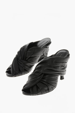 Open-Toe Leather Mules TWIST With 10cm Heel