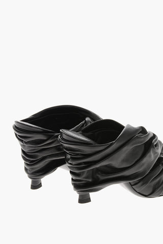 Open-Toe Leather Mules TWIST With 10cm Heel