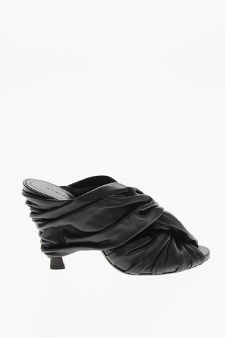 Open-Toe Leather Mules TWIST With 10cm Heel