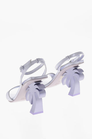 Lamé Leather Sandals PALM HEEL with Iconic Heel 10cm