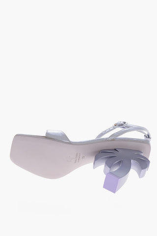Lamé Leather Sandals PALM HEEL with Iconic Heel 10cm
