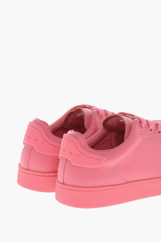 Low Leather Sneakers with Rubber Toe Cap