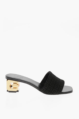 Open-Toe-Mules aus Jacquardstoff mit 5 cm Iconic-Absatz