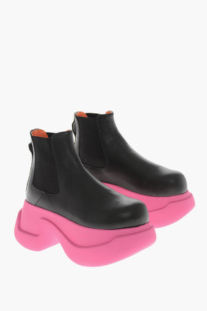 Chelsea-Stiefeletten aus Leder mit 8 cm Chunky-Sohle