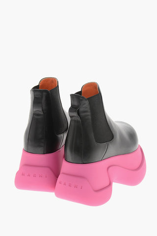 Chelsea-Stiefeletten aus Leder mit 8 cm Chunky-Sohle