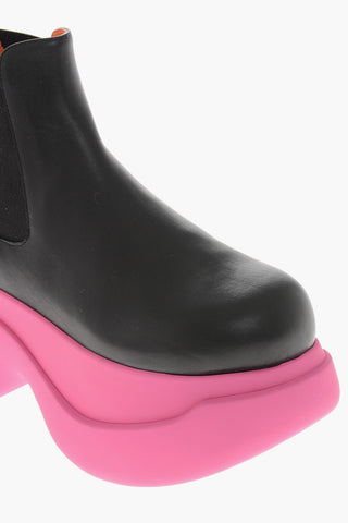 Chelsea-Stiefeletten aus Leder mit 8 cm Chunky-Sohle