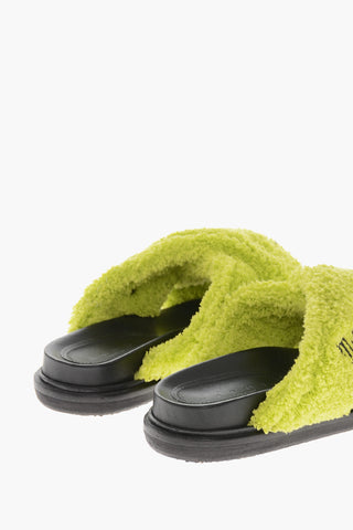 Criss-Cross Frottee-Sandalen mit Gummisohle